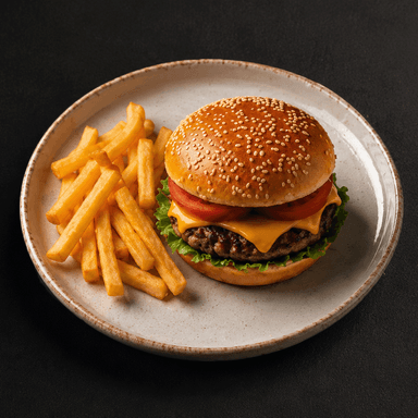 Burger con Patata Frita